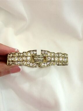 Heidi Daus "Sparkling Sensation" crystal bangle Gold Tone